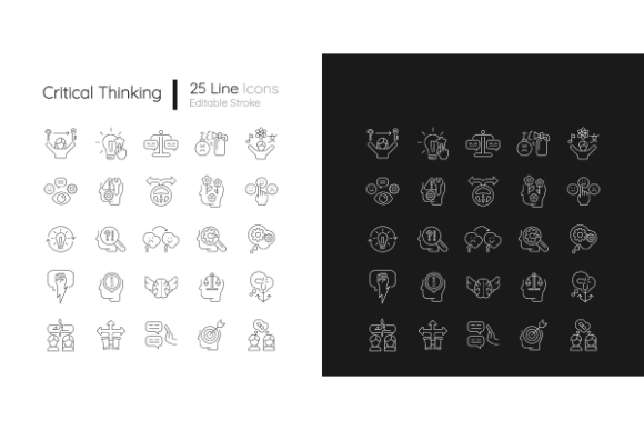 Critical Thinking Linear Icons Bundle: Visualizing Intellectual Skills for Modern Design