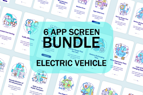 Electric Vehicle App Screen Bundle for Modern UI Design