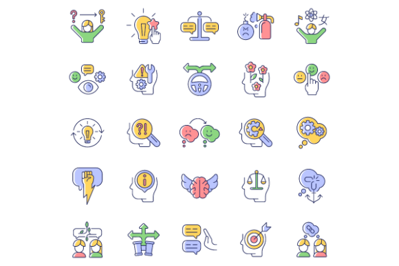 Elevating Visual Communication with the Critical Thinking RGB Color Icons Bundle