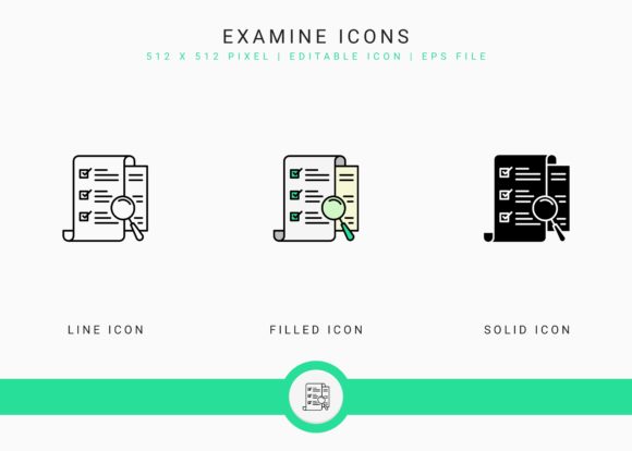 Enhancing User Experience with the Examine Icons Set: A Guide to Solid Line Vector Illustrations