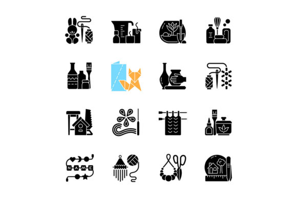 Evaluating the Trending Hobbies Black Glyph Icons Set for Creative Projects