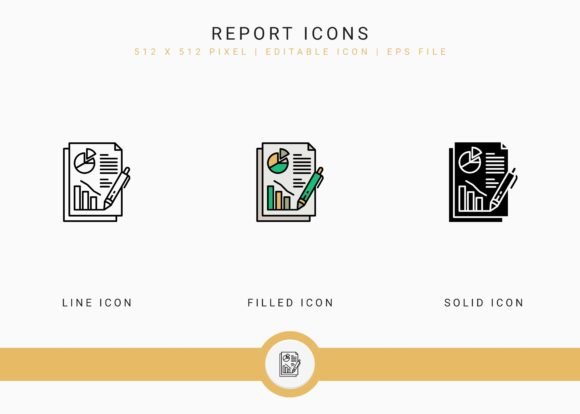 Report Icons Set: Enhancing Data Visualization Design