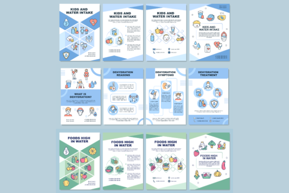 Water and Hydration Brochures Bundle: Essential Design Resources for Health Education